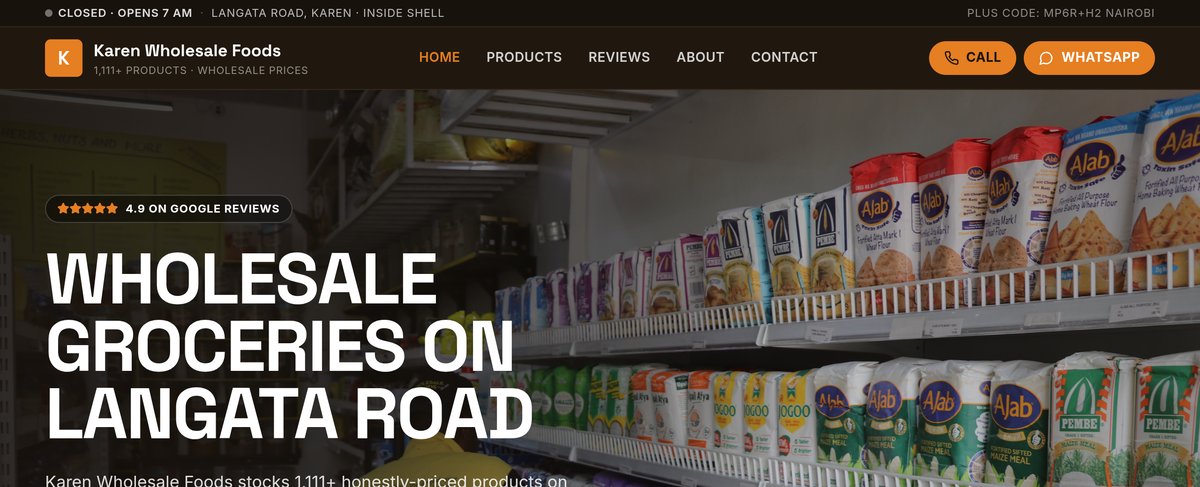 Karen Wholesale Foods website homepage built by webstudios